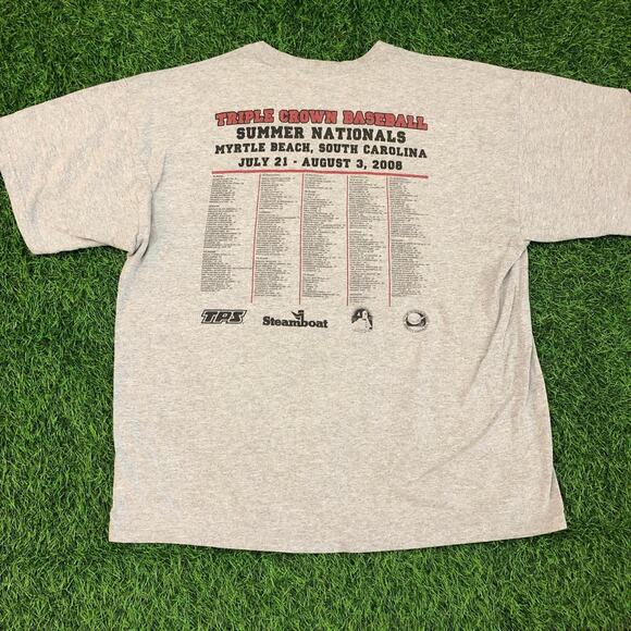 Vintage 2008 Myrtle Beach Triple Crown Baseball Graphic Tee - Picture 2 of 4